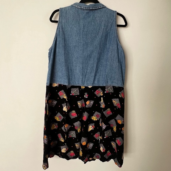Vintage 90s Cottagecore Denim and Floral Dress by Loco Lindo - Picture 10 of 11